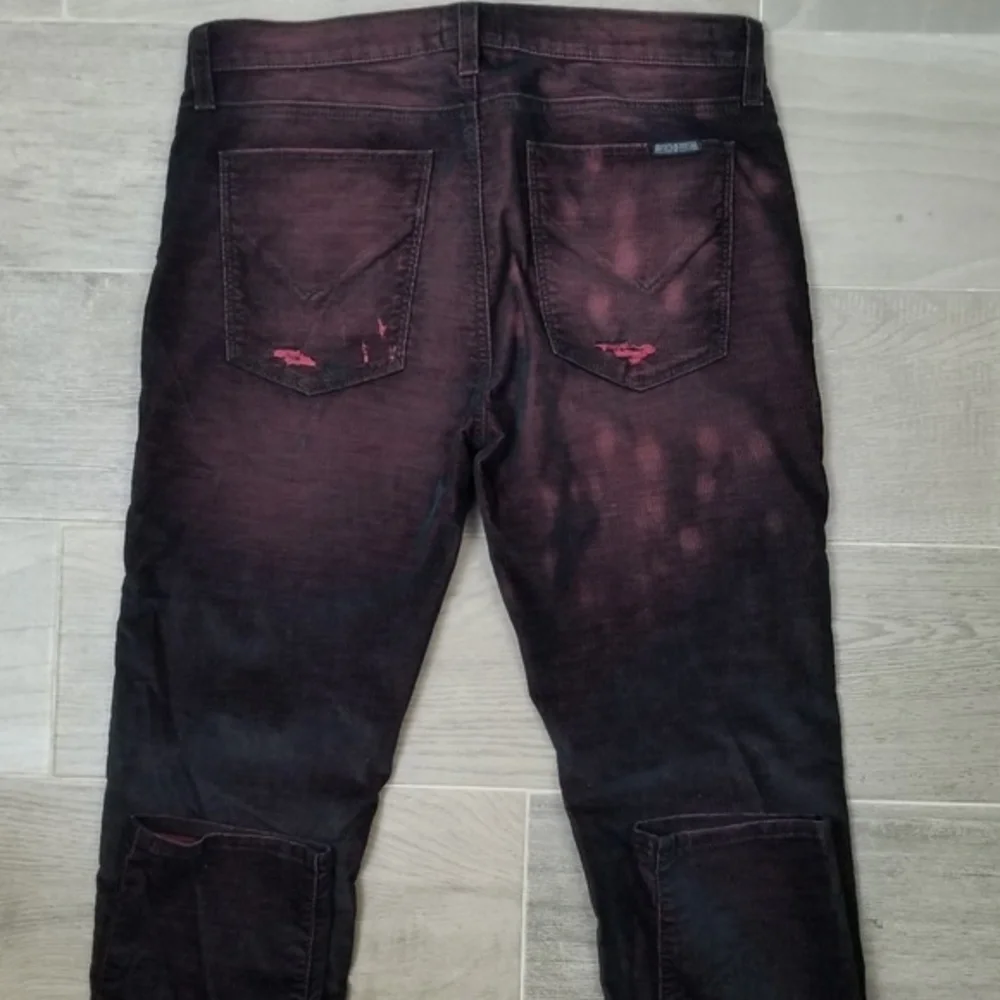 Hudson Red‎ Black Distressed Jude Slouch Skinny